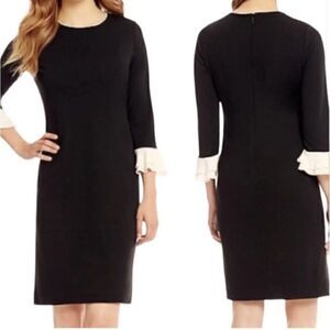 Karl Lagerfeld Black Dress with White Sleeve Detail​